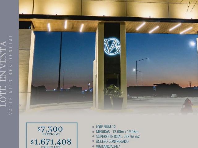 LOTE EN VENTA VALLE ALTO RESIDENCIAL