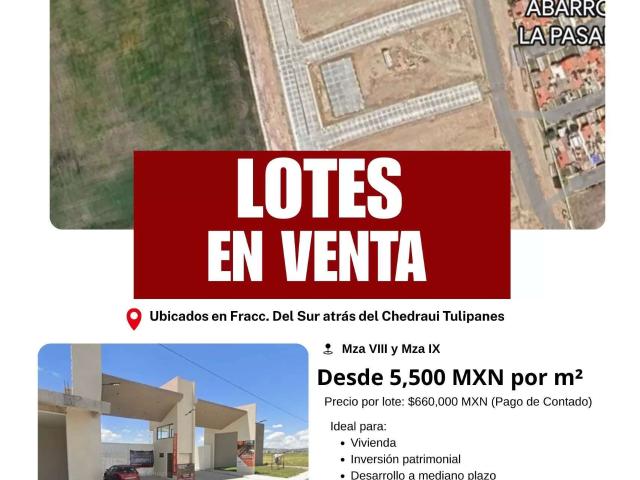 Lotes en venta Pachuca Hidalgo fracc del sur