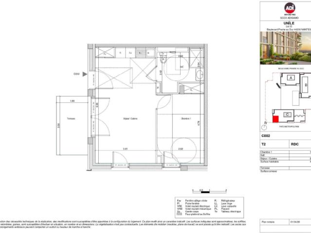 Louer appartement 2 pièces de 48 m²