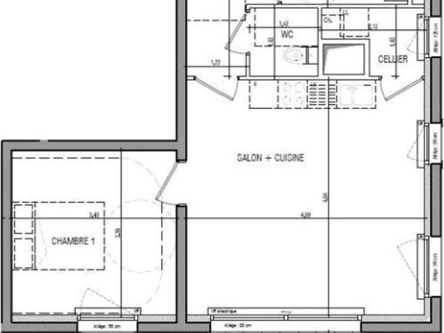 Louer appartement 2 pièces de 49 m²
