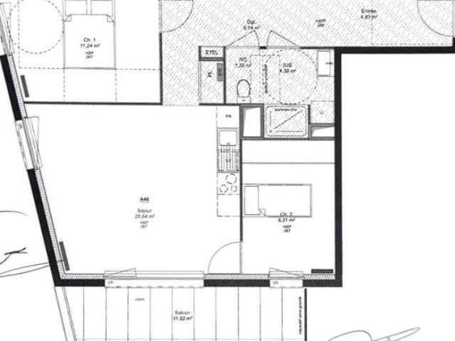 Louer appartement 3 pièces de 62 m²