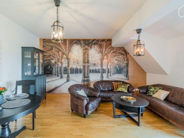 Lovingly furnished business apartment with roof terrace in the villa district of Alt Hohenschönhausen Berlin, Berlin Amsterdam Apartments for Rent