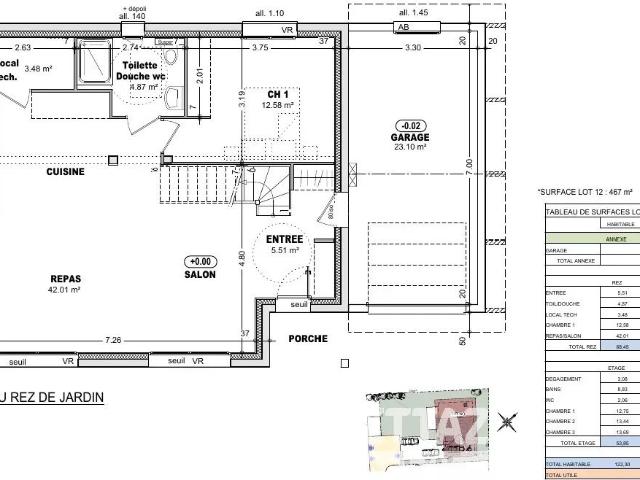 Lumineuse maison individuelle, au calme, 4 chambres, 2 sdb/s. 127m² Villard