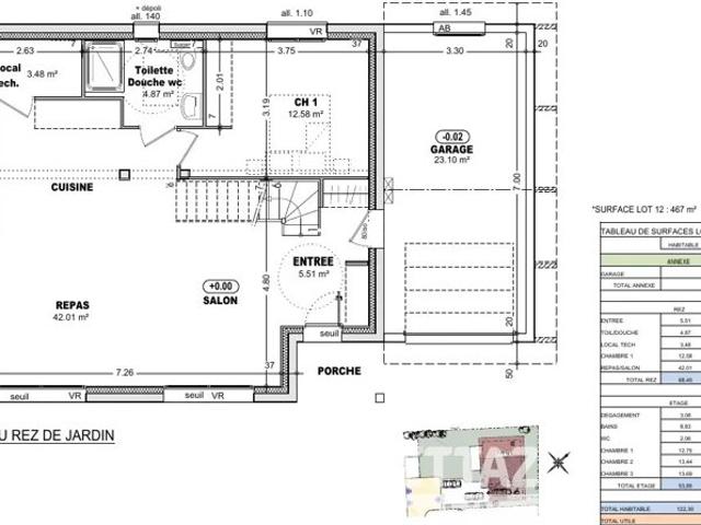 Lumineuse maison individuelle, au calme, 4 chambres, 2 sdb/sde