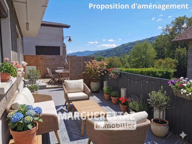 Lumineux T4 rénové avec goût avec grande terrasse, cave, gar. 95m² Habère Lullin