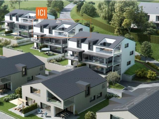 Lumineux appartement de 5,5 pièces, terrasse, très belle vue lac