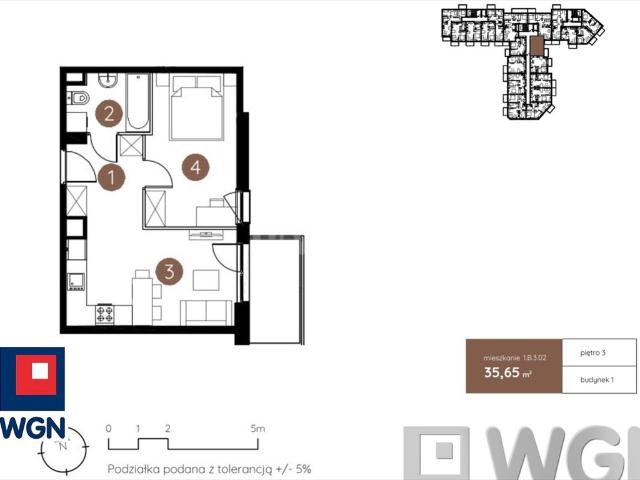 Nowoczesne 2 pokoje w Lublinie Wrotków, 35,64 m²