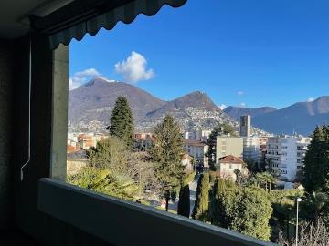 Lugano: 4,5 Zi. + Studio Wohnung mit freiem Blick