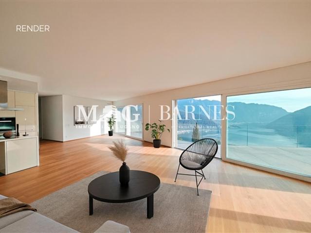 Lugano, Carona 5.5 Zimmer Penthouse mit Seeblick und grosser Terrasse