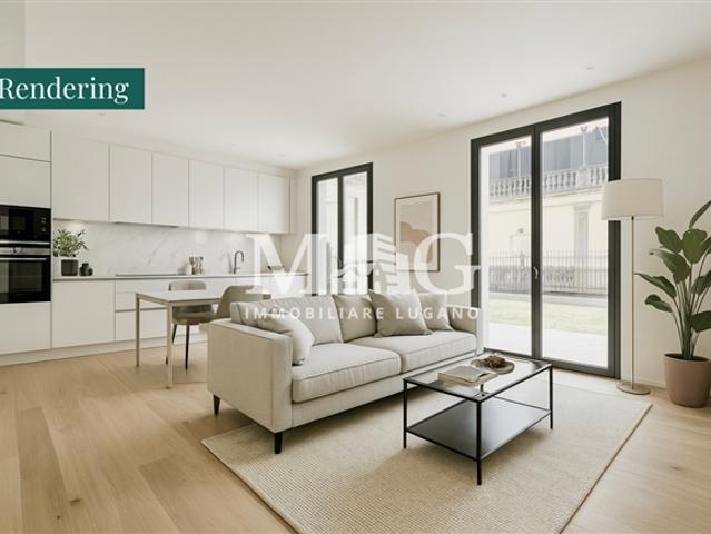 Lugano Centro 3.5 Zimmer Wohnung mit Garten