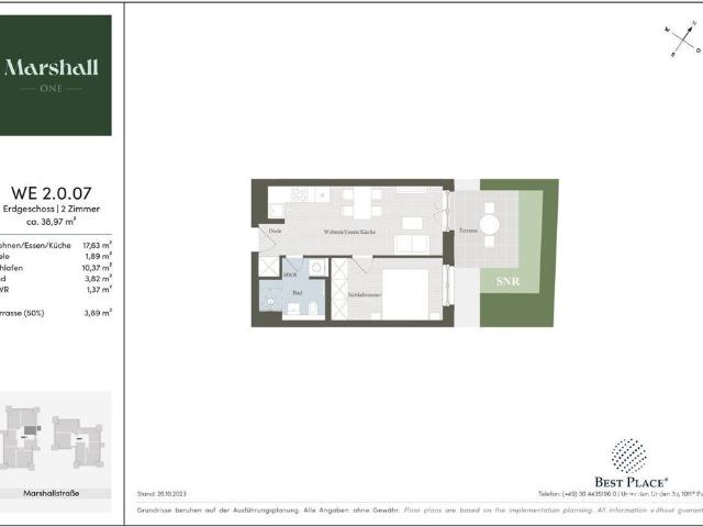Luxus Apartment mit 2 Zimmer zu verkaufen in Marshallstraße, 1, Berlin