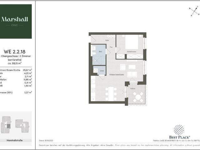 Luxus Apartment mit 2 Zimmer zu verkaufen in Marshallstraße, 1, Berlin