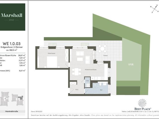Luxus Apartment mit 69 m2 zu verkaufen in Marshallstraße, 1, Berlin