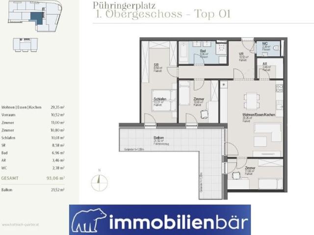 Luxus Apartment mit 93 m2 zu verkaufen Grieskirchen, Oberösterreich