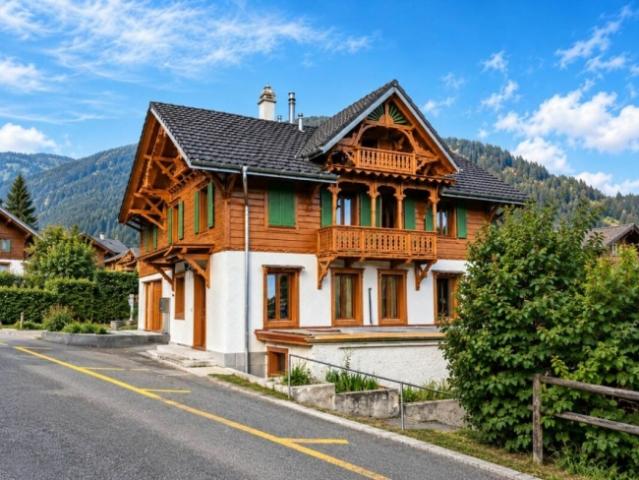 Luxus freistehendes Haus mit 2 Wohnungen zum Verkauf in Corbeyrier, 15 Minuten von Aigle entfernt