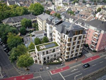 Luxus Neubauwohnung mit 2 XXL Dachterrassen mit Blick zum Henninger Turm