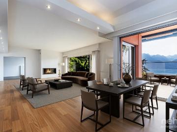 Luxusvilla mit 180° Panoramablick auf den Genfersee