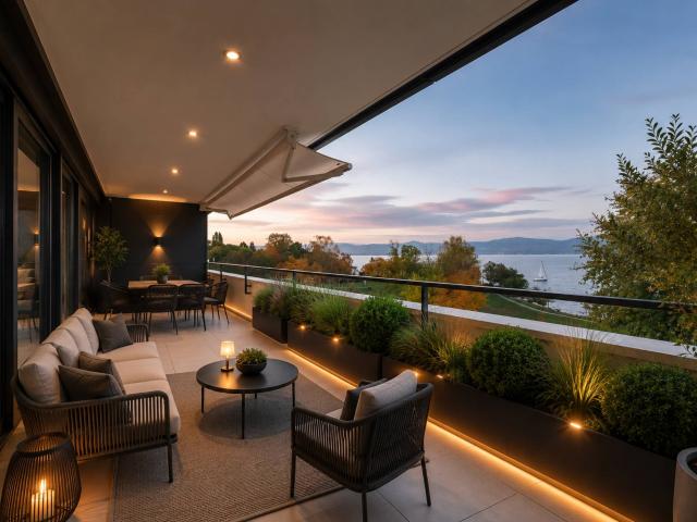 Luxuswohnung mit 4,5 Zimmern.Seeblick und großer überdachter Balkon von 76 m²