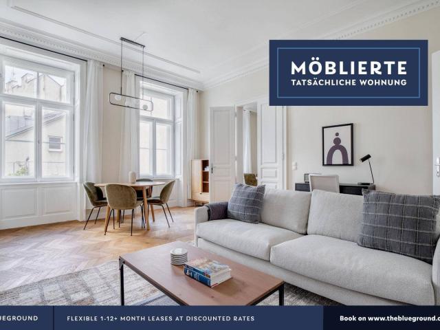 Luxuriöse 3 Zi Wohnung im Zentrum Wiens, 2 Badezimmer, Aufzug, Keller, Restaurants/Bars in der Nähe VIE310