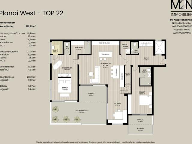 Luxuriöses Penthouse mit Dachterrasse, Sauna und Masterbereich