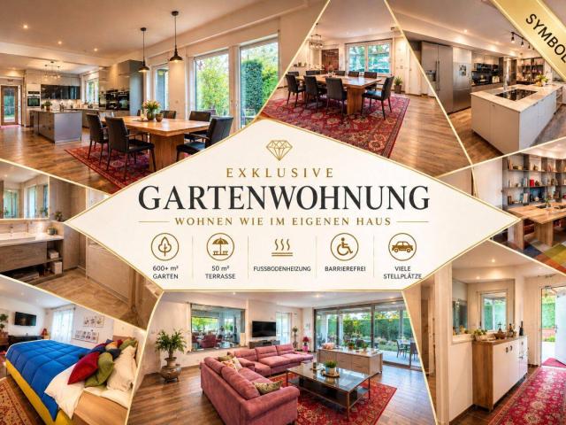 Luxuriöses Wohnen wie im eigenen Haus – Stilvolle Gartenwohnung mit Privatgarten