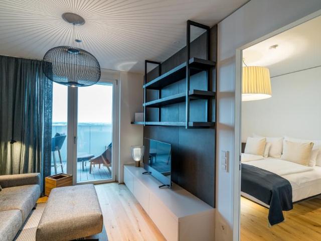 Luxurious 1 bedroom apartment with large balcony and great views directly over the Danube, Vienna Amsterdam Apartments for Rent