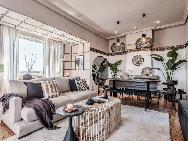 Luxurious 2 Bedroom Apartment in Malasaña with Congolese Inspired Design and Expansive Terrace, Madrid Amsterdam Apartments for Rent