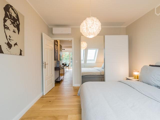 Luxurious 2 room Penthouse apartment with large balcony and airconditioning in Berlin Lichtenberg 360° tour, Berlin Amsterdam Apartments for Rent
