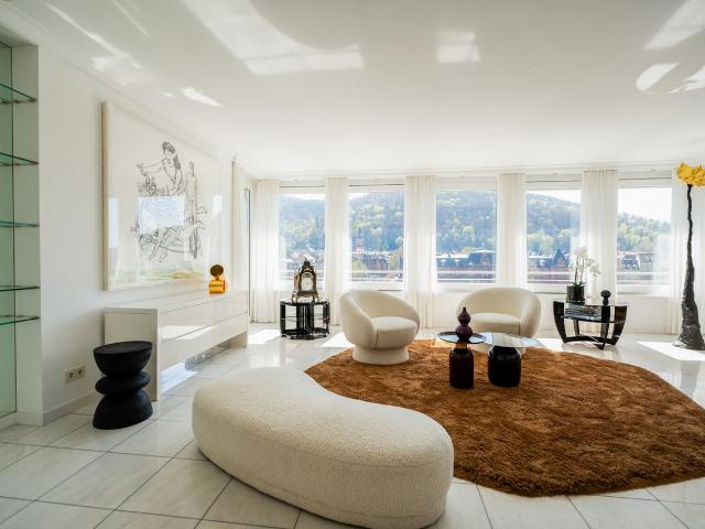 Luxurious penthouse with grand terrace, private sauna & stunning castle and river views, Heidelberg Amsterdam Apartments for Rent