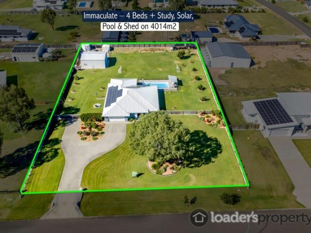 LUXURY ACREAGE PACKAGE STUNNING AS NEW HOME 4 BEDROOMS, STUDY, MEDIA + POOL & HUGE 9m SHED ON 4014m2