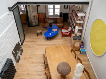 luxury loft design Marais Paris with art, Paris Amsterdam Apartments for Rent