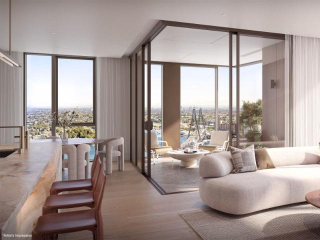 Luxury Mirvac residence with sunset views from Anzac Bridge to Blue Mountains