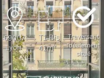 Lyon 7ème 69007 Achat / Vente appartement 2 pièces t2 au dernier étage cave