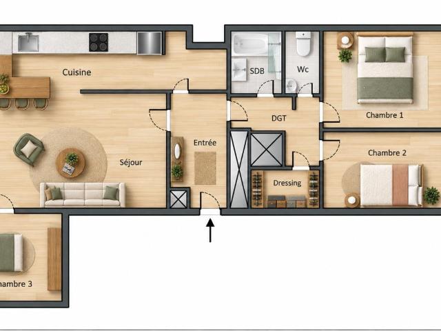LYON 9e 82 M2 3 chambres avec balcon Vue panoramique 82m² Lyon 9ème