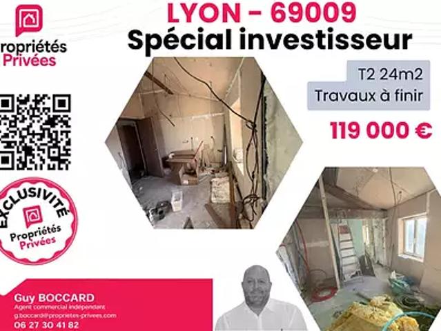Lyon 9ème 69009 Achat / Vente appartement 2 pièces t2 au dernier étage
