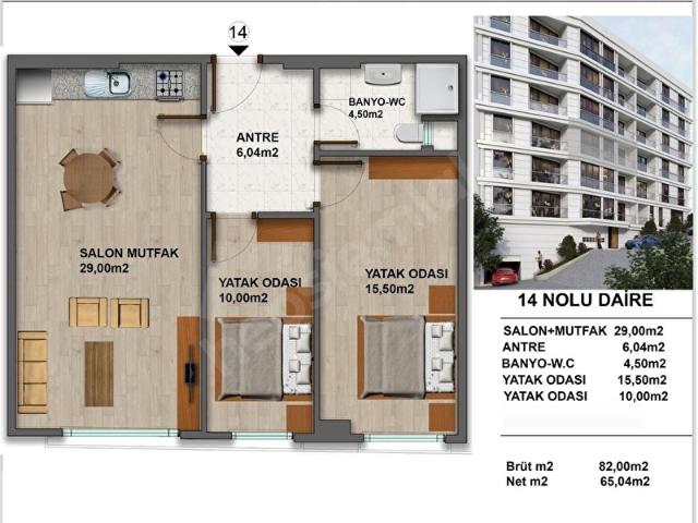 MAESTRO LOTUS EVLERİ PROJESİ 2+1 82m2 SATILIK DAİRE