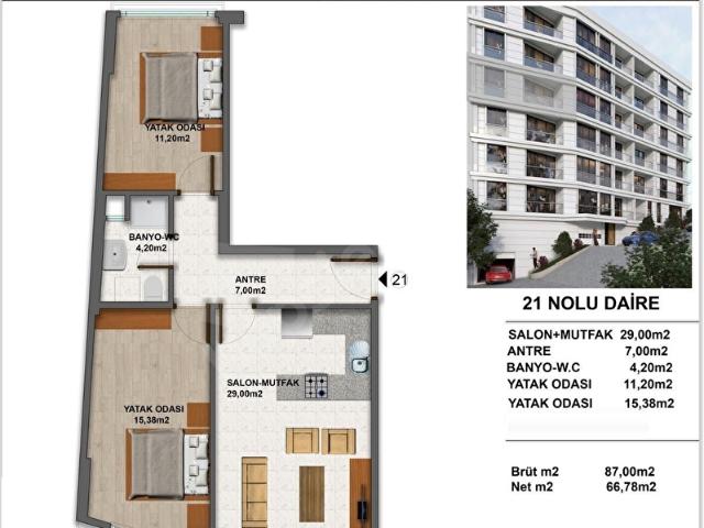 MAESTRO LOTUS EVLERİ PROJESİ 2+1 90m2 SATILIK DAİRE
