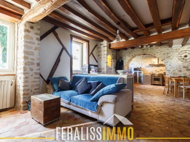 Magnifique maison en pierre sur jardin fleuri !