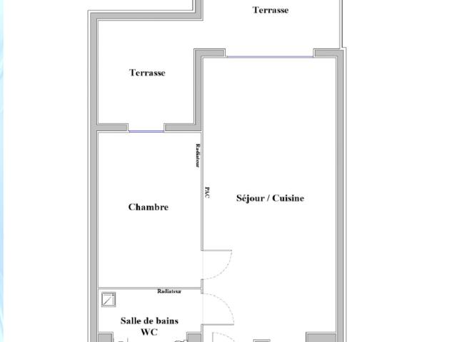 Magnifique T2 de 46 m² avec sa terrasse de 16 m², un double stationnement et une cave