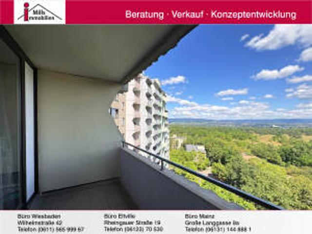 Mainz Gonsenheim: 1 ZKB Apartment mit Aufzug, Balkon und Panoramablick