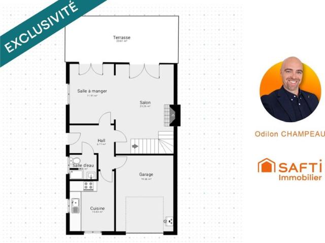Maison 3 faces 130m2 5 chambres avec jardin, garage et panneaux solaires