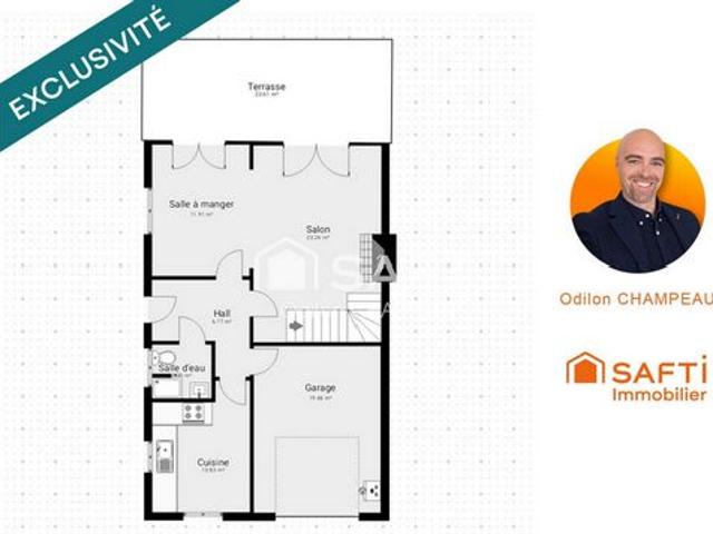 Maison 3 faces 130m2 5 chambres avec jardin, garage et panneaux solaires