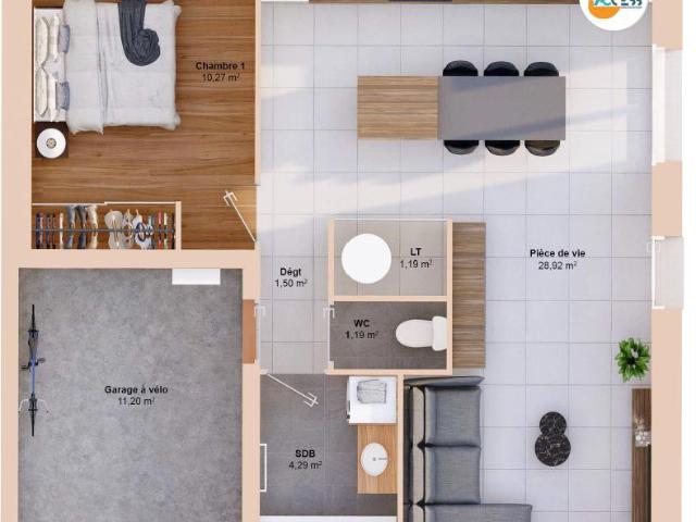Maison 3 pièces 47 m2