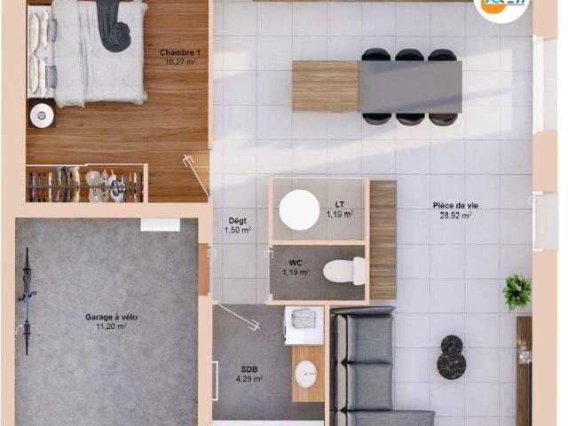 Maison 3 pièces 47 m2