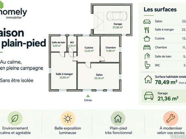 Maison 3 pièces 78 m²