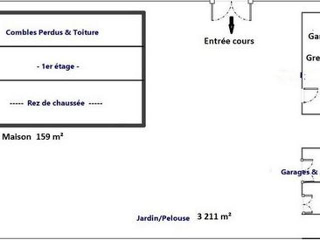 Maison 159 m², 4 Chambres possibilité de 1 supplémentaire ou créer 2 appartements