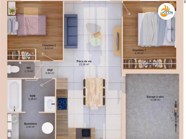 Maison 4 pièces 52 m2