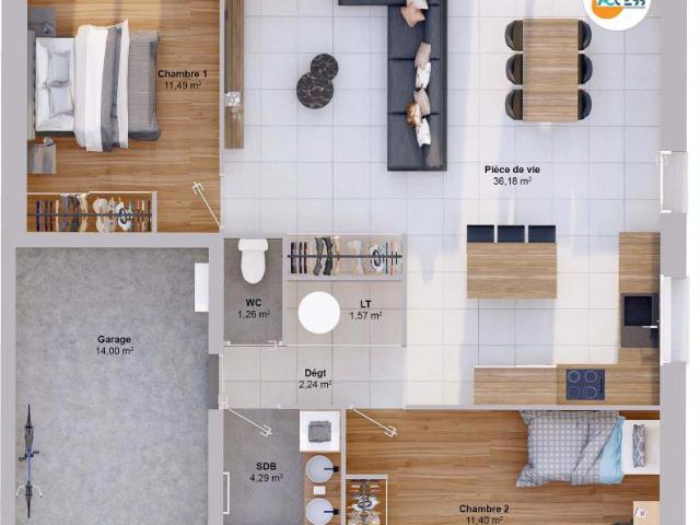Maison 4 pièces 68 m2