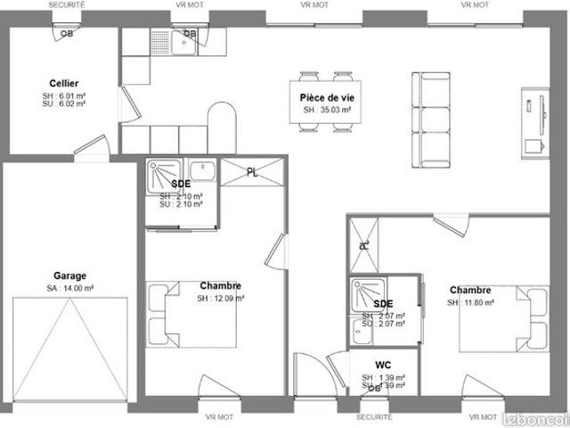 Maison 4 pièces 70 m²