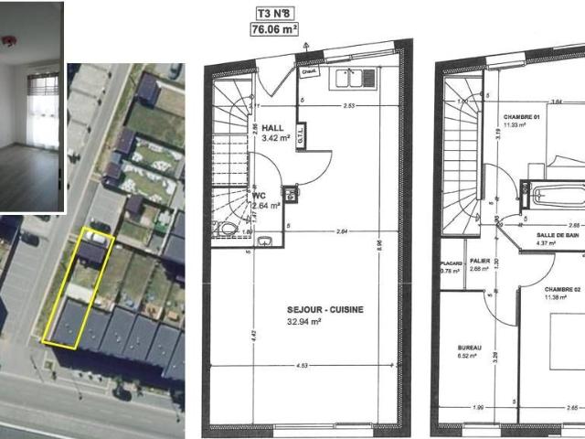Maison 4 pièces, 76 m² à louer à Sin le Noble 59450